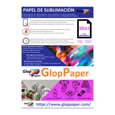 Papel de sublimación de secado rápido GlopPaper 250 hojas SRA3 2