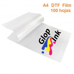Film DTF, 100 hojas GlopInk, pelado o despegue en caliente, tamaño A4