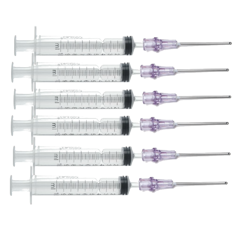 6 jeringas para recarga de tinta de 12 ml con 6 agujas 16G de 4 cm