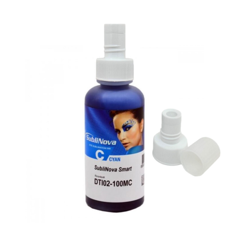 Sublinova Smart Sublinova Cyan Tinta InkTec, 100 ml de garrafa e plugue para ecotank e sc