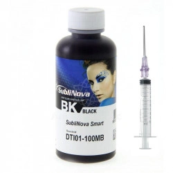 Tinta negra de sublimación SubliNova Smart InkTec, botella de 100 ml y jeringa