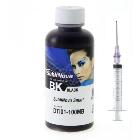 Sublinova Smart Sublimation Tinta preta InkTec, 100 ml de garrafa e seringa
