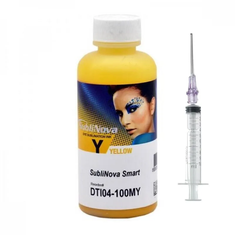 Tinta de sublimación para CISS y cartuchos recargables, SubliNova Smart InkTec, botellas de 100 ml amarelo