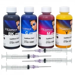 Tinta de sublimación SubliNova Smart InkTec, 4 botellas de 100 ml y 4 jeringas para cartuchos recargables
