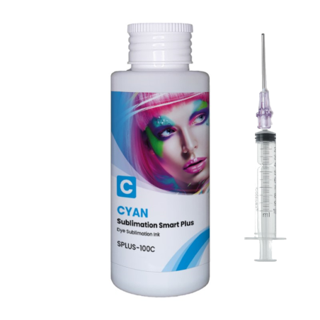 Ink Smart Plus Sublimation Cyan GlopInk, 100 ml bouteille avec seringue