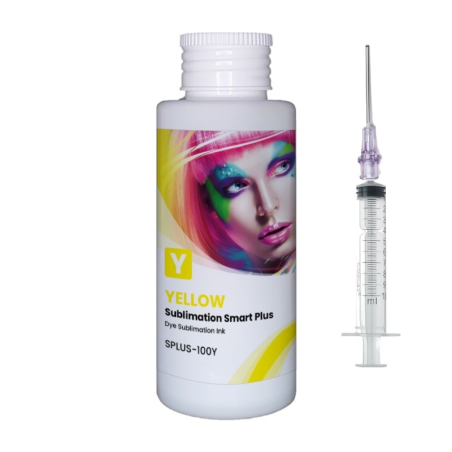 Sublimation jaune intelligente plus encre GlopInk, 100 ml bouteille avec seringue