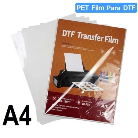 Filme DTF, 100 folhas Vision, descascados ou aquiselhados, tamanho A4
