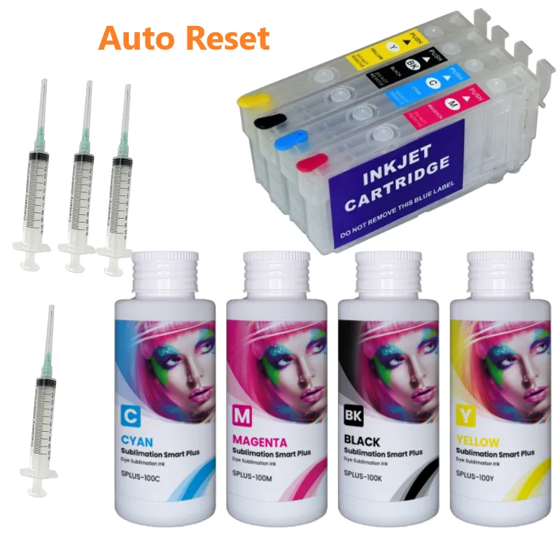 Cartuchos recarregáveis 405XL e 4 tintas de sublimação para Epson WF-7310, WF-7840, WF-3820