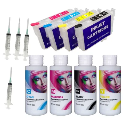 Cartuchos recarregáveis 16XL e 4 tintas de sublimação para Epson WF-2110, WF-2510, WF-2630