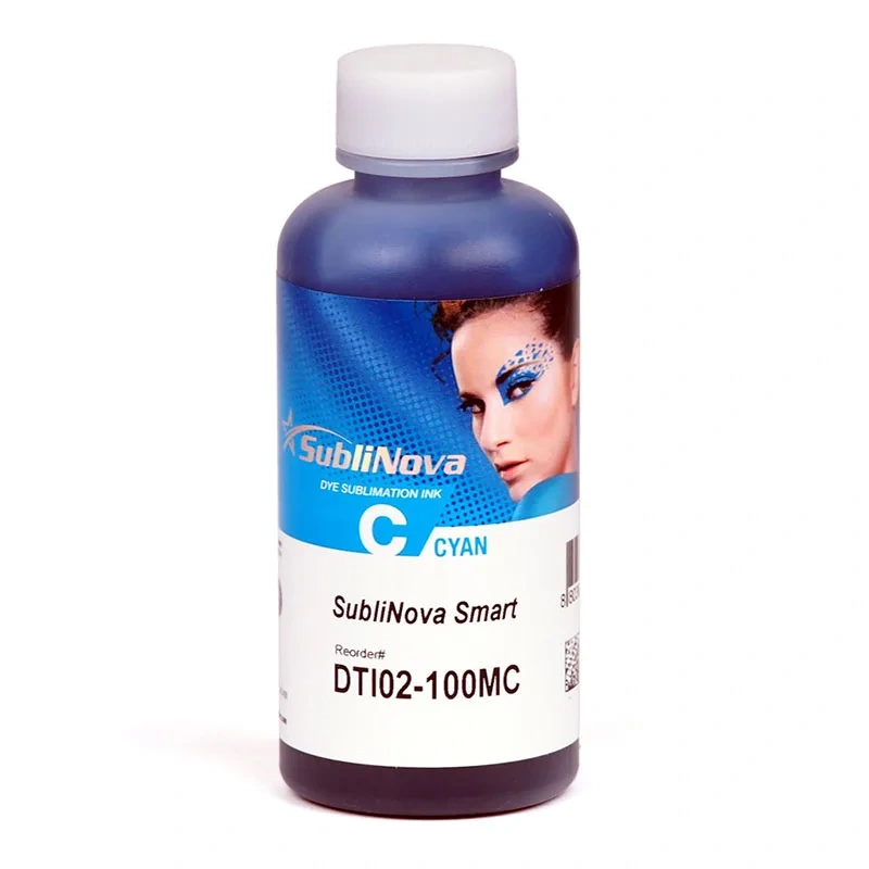 Tinta de sublimación, SubliNova Smart de InkTec, botella de 100 ml cian