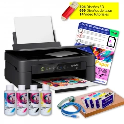 Impresora de sublimación Epson A4 en kit de cartuchos, perfil ICC y 1500 diseños para tazas