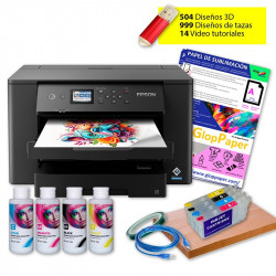 Impresora de sublimación Epson A3 en kit de cartuchos, perfil ICC y 1500 diseños de tazas