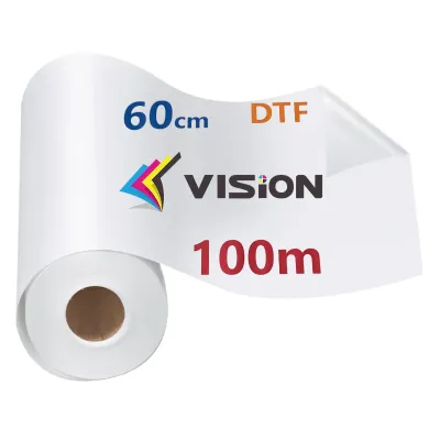 Filme de transferência DTF bobina 60 cm x 100 m, rolo PET destacável a quente Vision 2