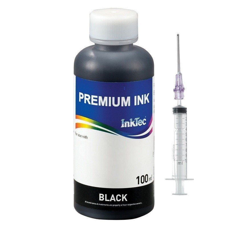 Tinta Epson 664 preto para ecotank, garrafa com seringa