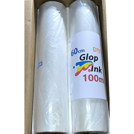 Film DTF Pelage ou décollage chaud GlopInk, 2 rouleaux de 60 cm.