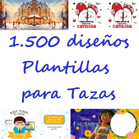 Paquete con 1.500 plantillas para tazas de sublimación