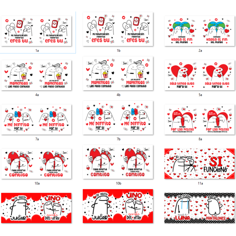 Plantillas para tazas de sublimación de Flork amor y día de los enamorados