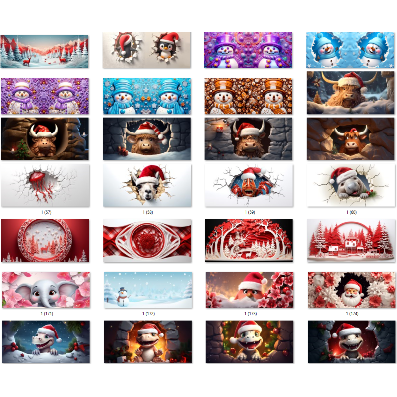 Modèles 3D et designs 3D pour les tasses de sublimation de Noël