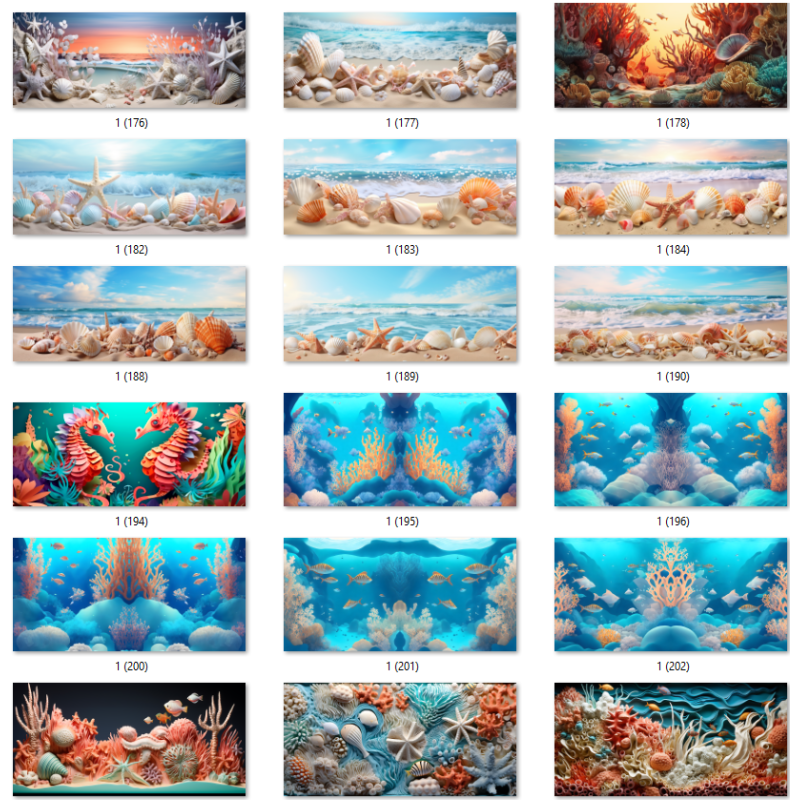 Modelos 3D e design 3D para copos de sublimação de mar e oceano
