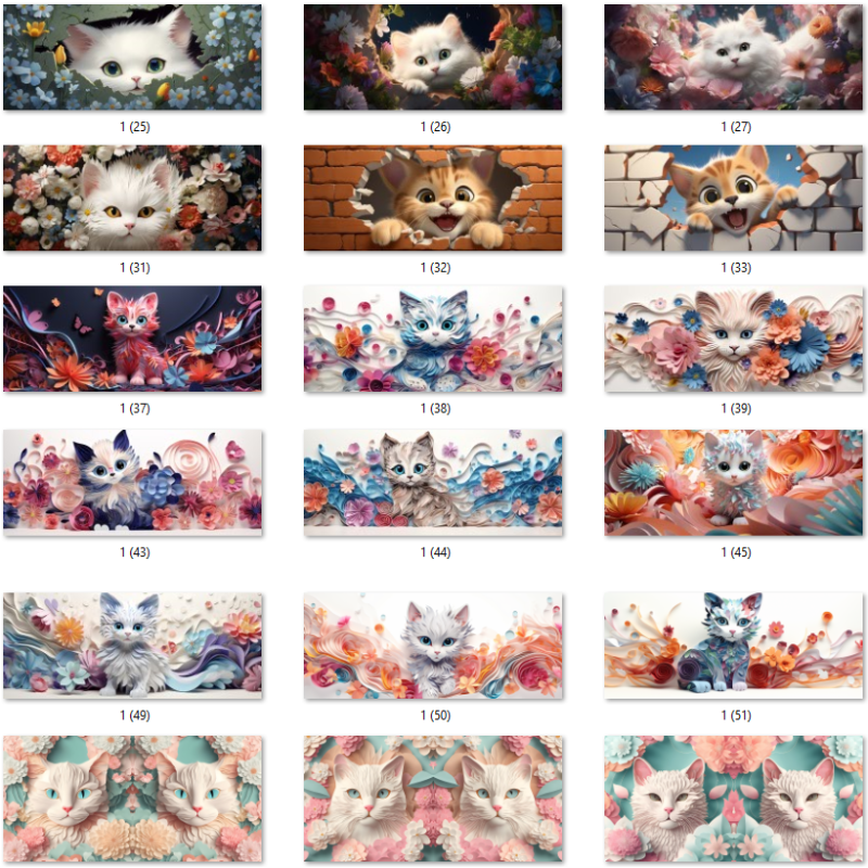 Modelos 3D e design 3D para copos de sublimação de gatinhos macios