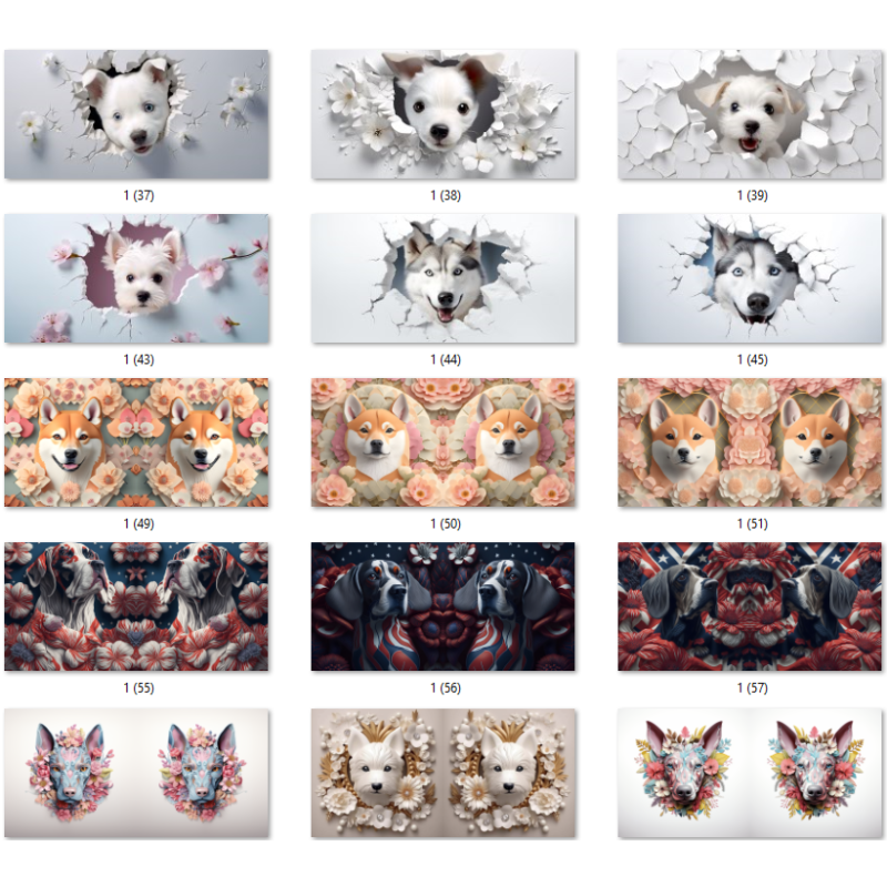 Modèles 3D et designs 3D pour chiots tendre Puppies Sublimation Coupes
