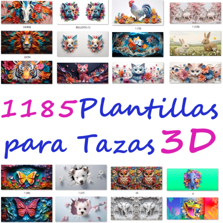 1185 Modèles 3D et designs 3D pour les tasses de sublimation des animaux