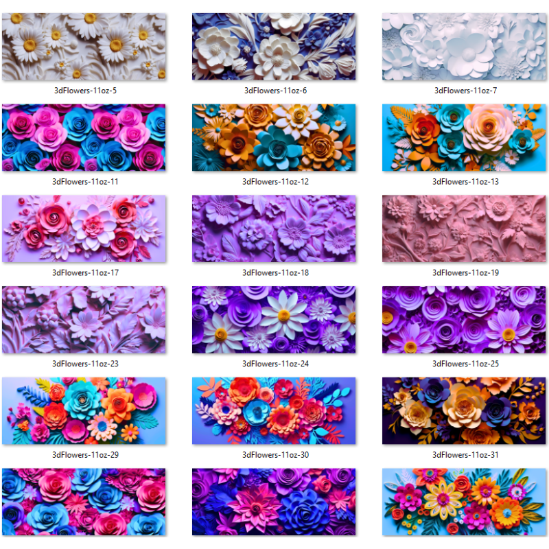 Modelos 3D e design 3D para sublimação canecas flores