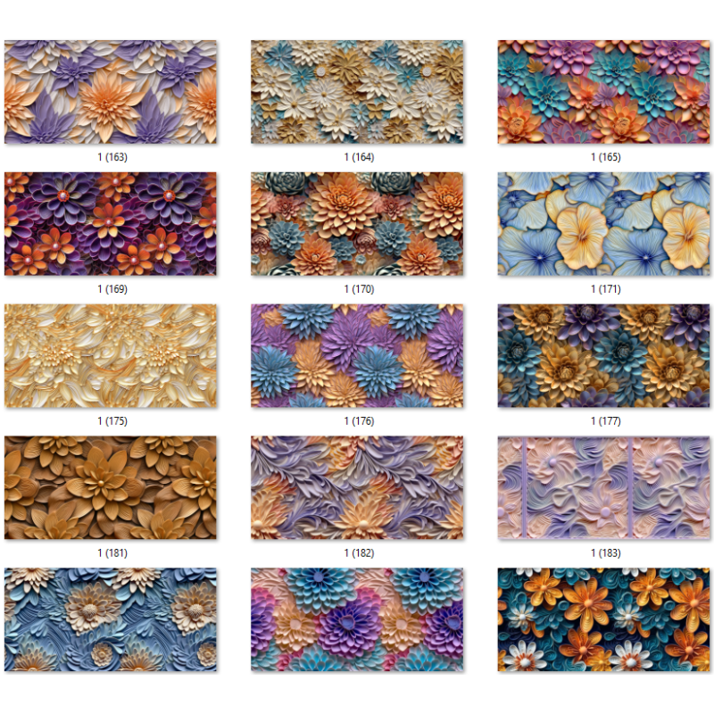 Modèles 3D et conceptions 3D pour les tasses de sublimation Fleurs et motifs floraux 3