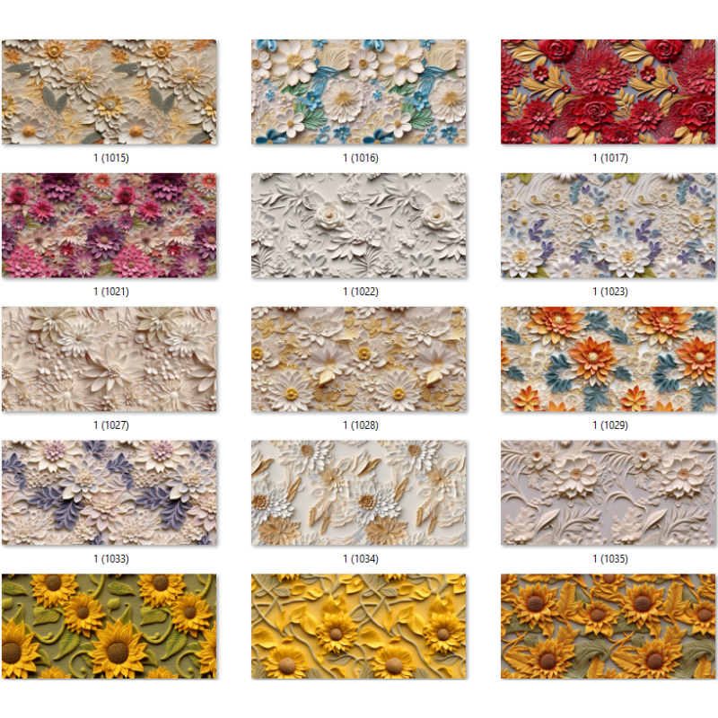 Modelos 3D e design 3D para sublimação de flores e motivos florais 4