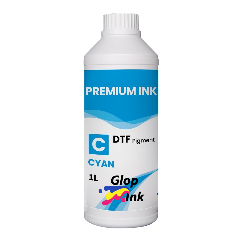 Encre DTF GlopInk, Bouteille de 1 kg. Encre DTF Cyan
