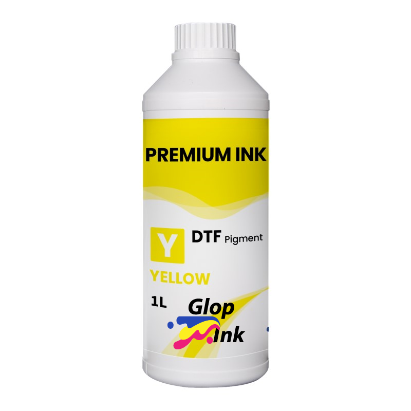 Tinta DTF GlopInk, botella de 1 Kg. Tinta DTF amarilla