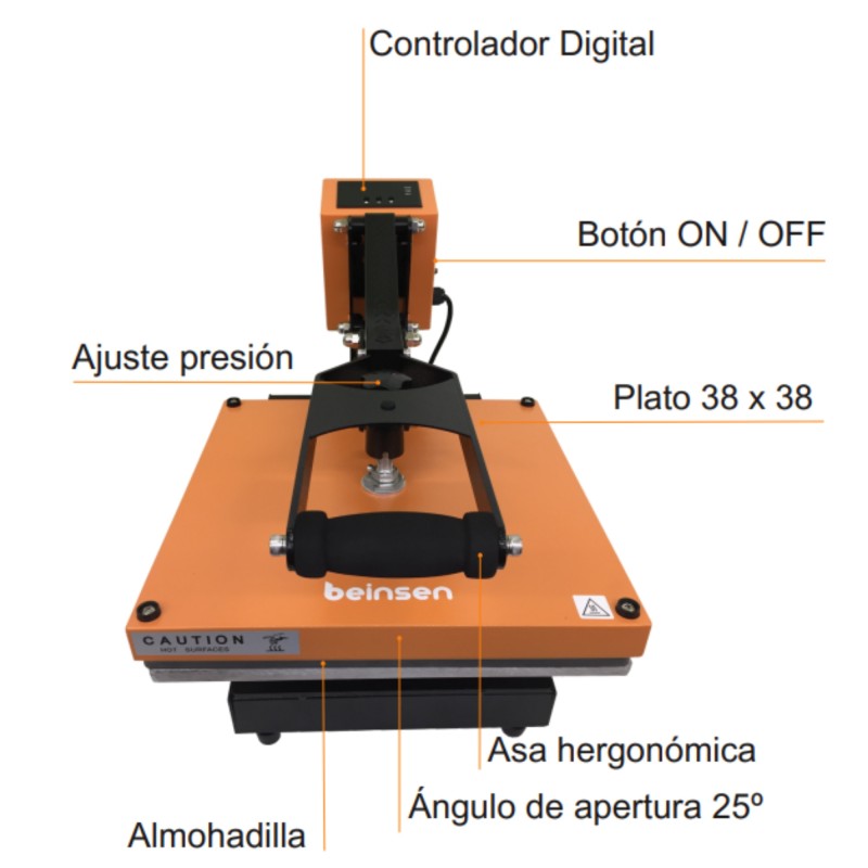 Plancha para transfer, sublimación y DTF Belice 38x38cm