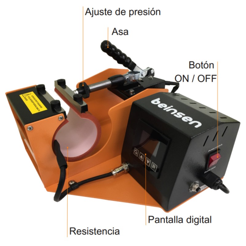 Prensa térmica para tazas Barein 6, 9 y 11 oz