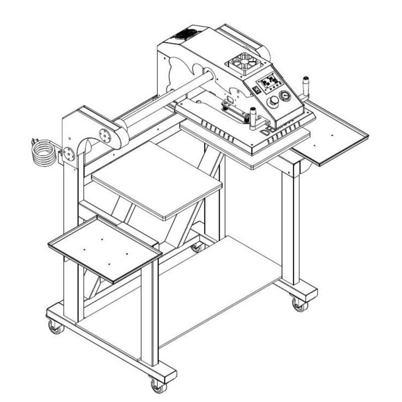 Ferro para transferência, sublimação e DTF Queda 40x50cm pneumático