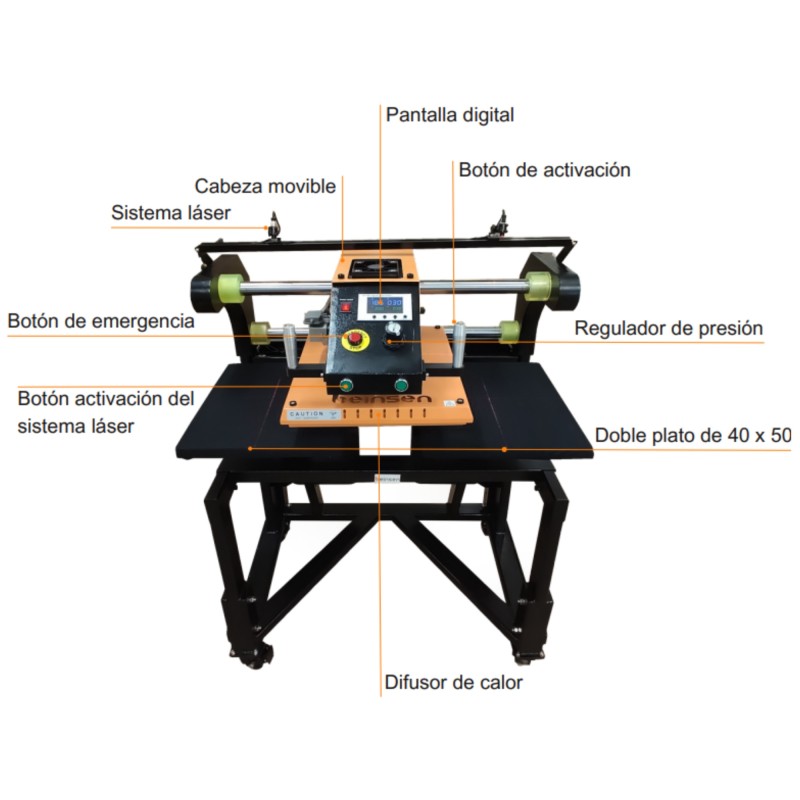 Ferro para transferência, sublimação e DTF Queda 40x50cm pneumático