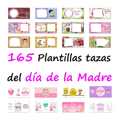 164 plantillas y diseños para tazas de sublimación del Día de la Madre