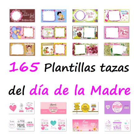 164 plantillas y diseños para tazas de sublimación del Día de la Madre
