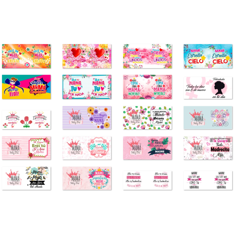 164 plantillas y diseños para tazas de sublimación del Día de la Madre 2