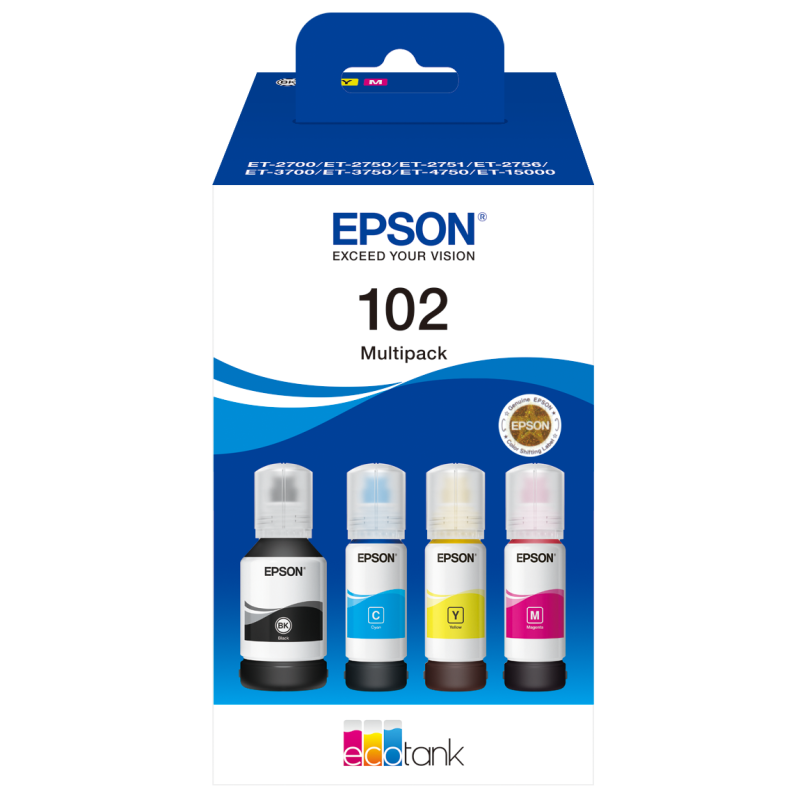 Encre Epson 102 pour Ecotank. Encre originale