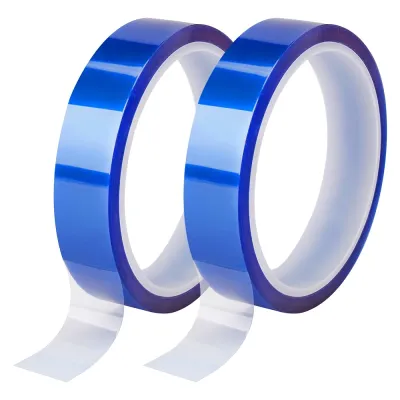 Cinta adhesiva térmica PET azul, 33 metros x 12 mm