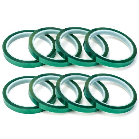 Cinta adhesiva térmica Pet verde, 5 mm