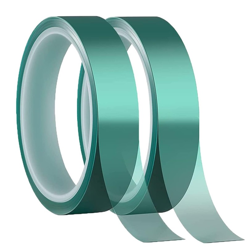 Cinta adhesiva térmica Pet verde, 33 metros x 12 mm