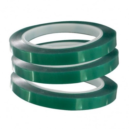 Cinta adhesiva térmica Pet verde, 12 mm