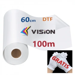 Film DTF bobina 60cm x 100m, rollo PET despegue en caliente Vision con guantes gratis