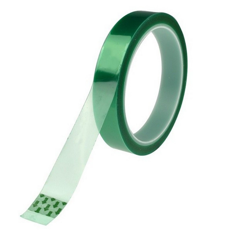Cinta adhesiva térmica Pet verde, 33 metros x 12mm