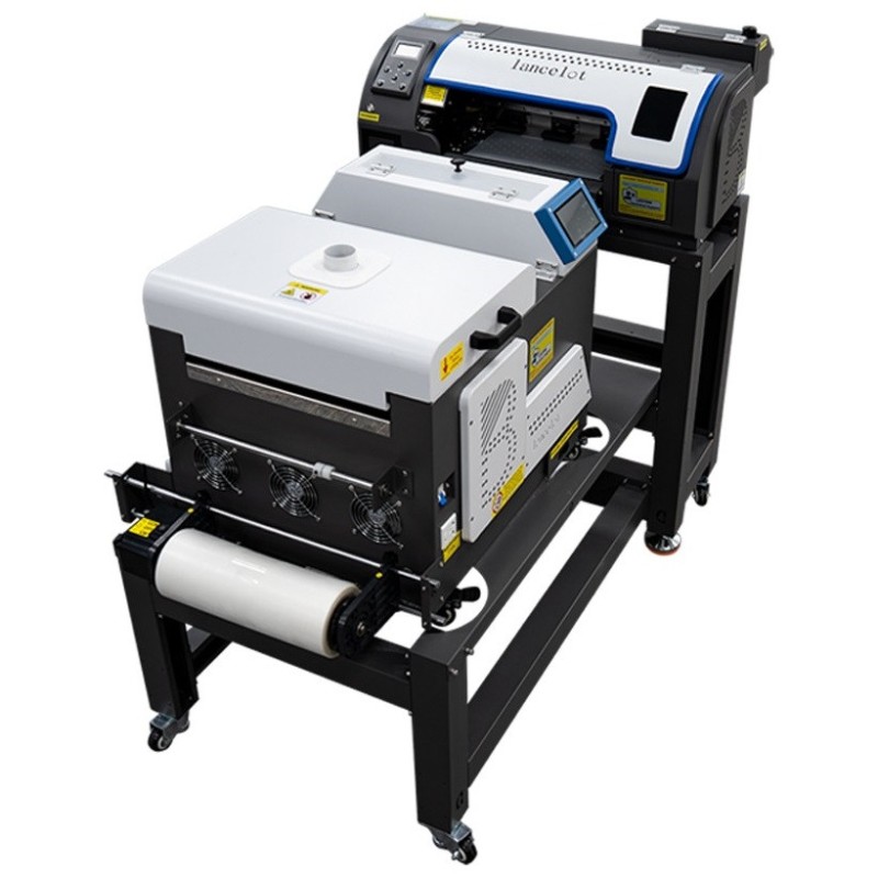 Agitador de polvo con horno de curado DTF Lancelot W30 con impresora DTF Lancelot M1630 y mueble