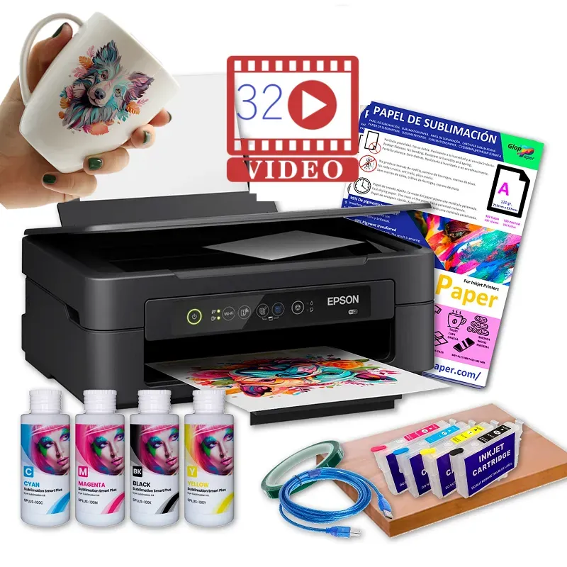 Impressora de sublimação Epson A4 completa em kit de cartuchos e perfil ICC