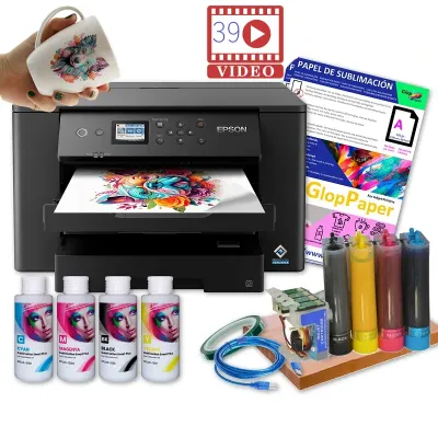 Impressora de sublimação A3 Epson WF-7310 com CISS instalado e combo completo