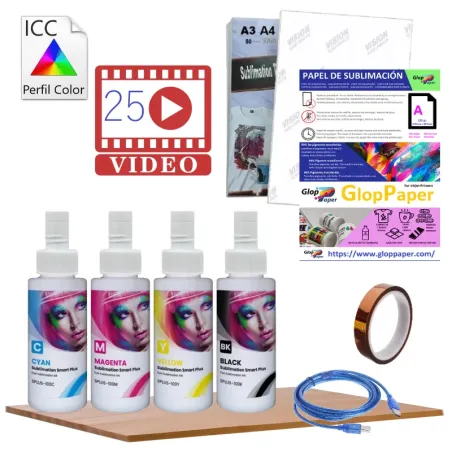 Pacote para converter uma EcoTank em impressora de sublimação, com perfil ICC e tutoriais em vídeo