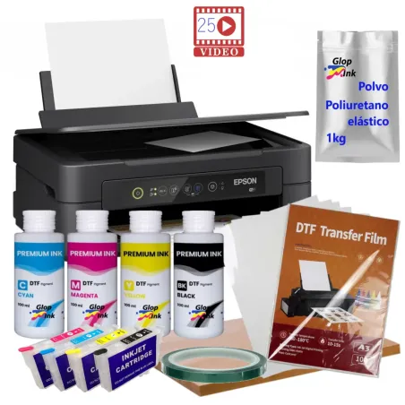 Imprimante DTF4P A4 XP-2200 avec cartouche rechargeable et kit DTF